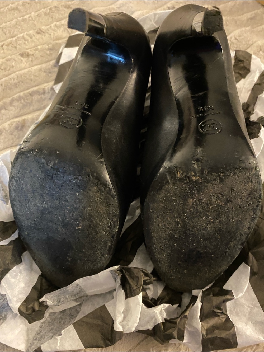 Chanel Black Leather Lace-Up High Heel Booties - Chanel - Picture 7 of 7